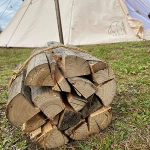 キャンプで焚火